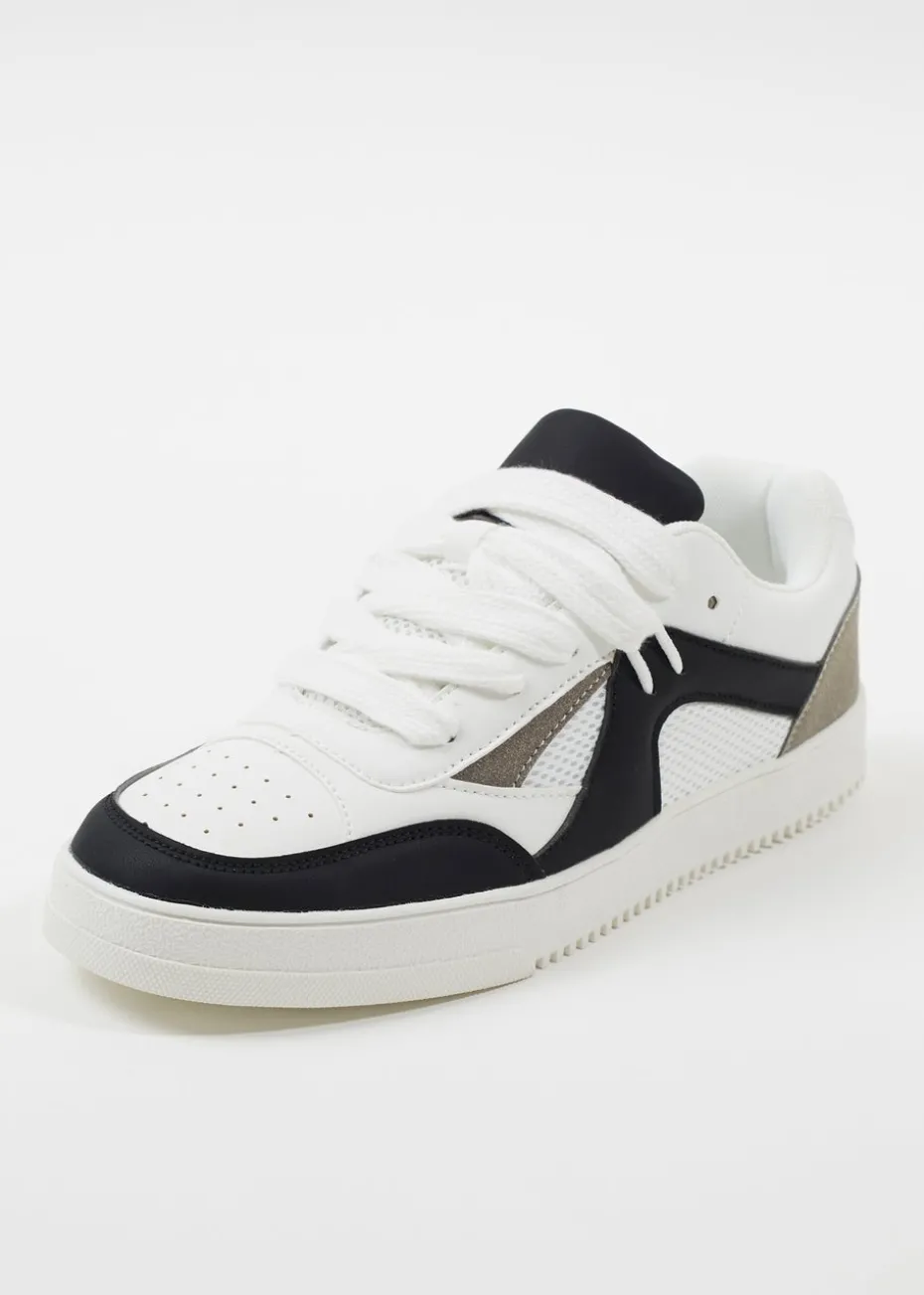 Brave Soul White Faux Leather Trainers