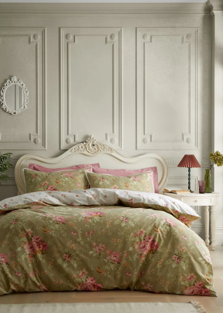 Bridgerton By Catherine Lansfield Penelope Floral Reversible Duvet Cover Set