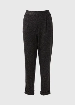Brown Animal Tapered Ponte Trousers