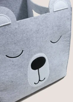 Brown Bear Felt Basket