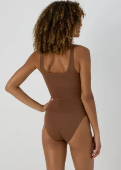 Brown Seamless Shapewear Bodysuit