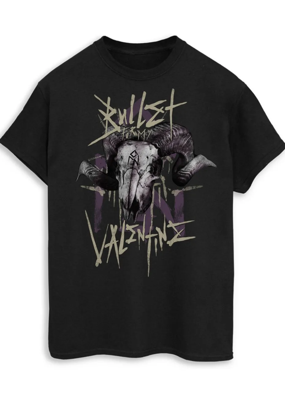Bullet For My Valentine Goat Skull Black Music Graphic T-Shirt