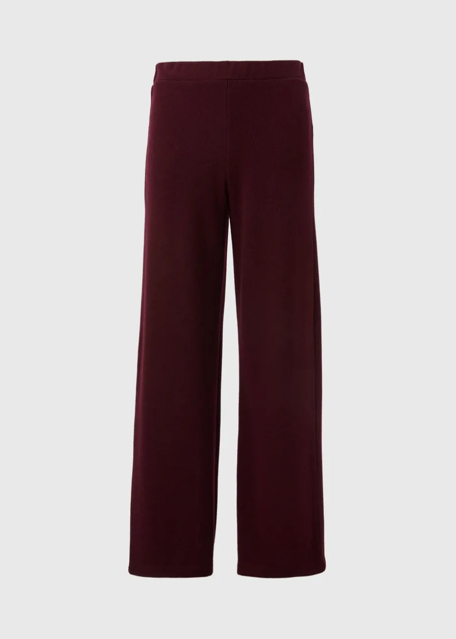 Burgundy Soft Touch Wide Leg Trousers