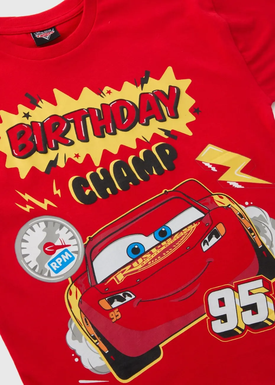 Cars Boys Red Lightning McQueen Birthday T-Shirt (1-7yrs)