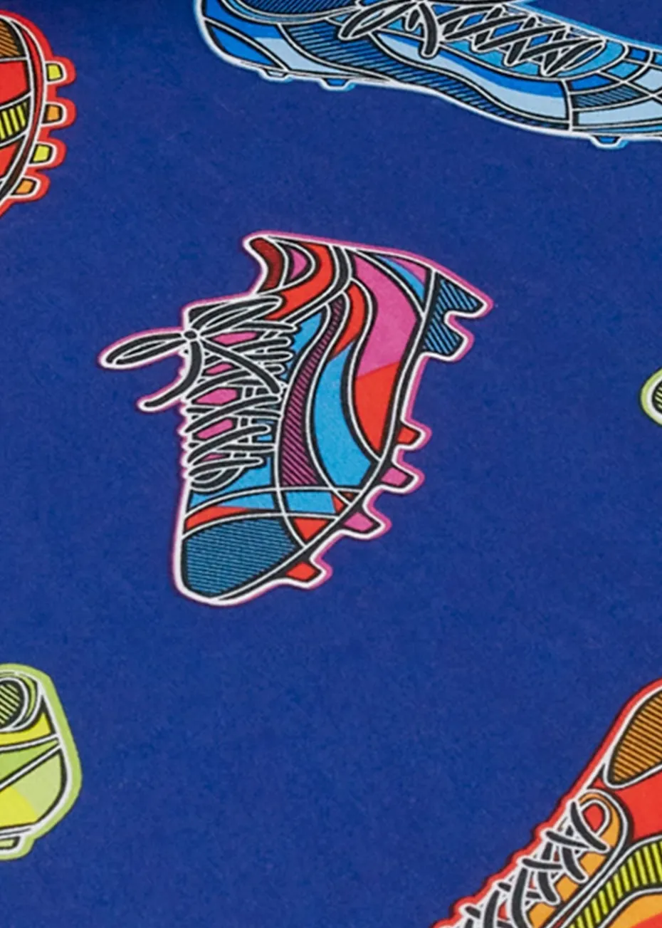 Catherine Lansfield Bright Blue Football Fitted Sheet