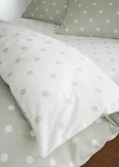 Catherine Lansfield Brushed Polka Dot Cotton Fitted Sheet
