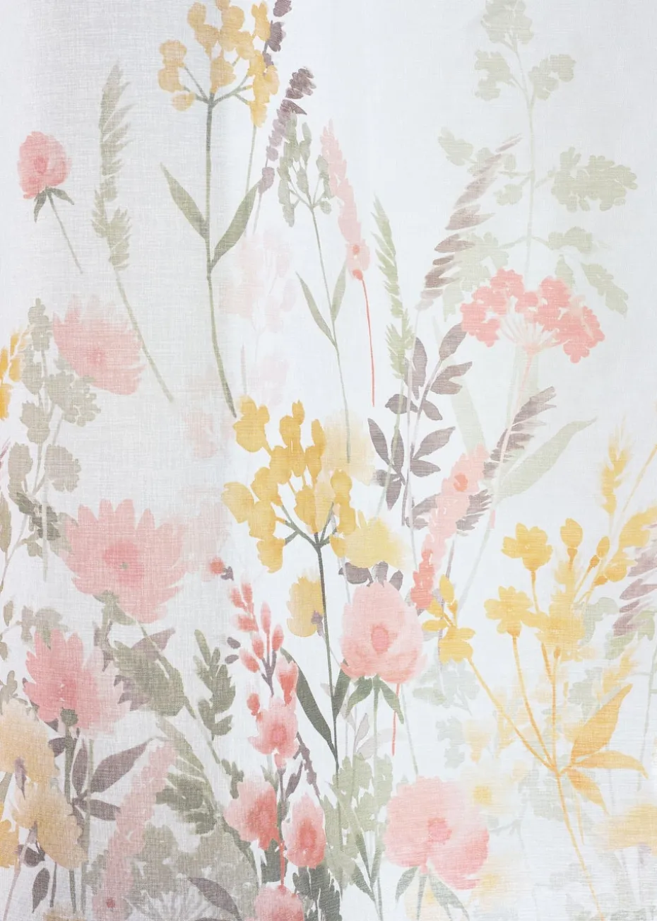 Catherine Lansfield Countryside Floral Slot Top Voile Curtain Panel