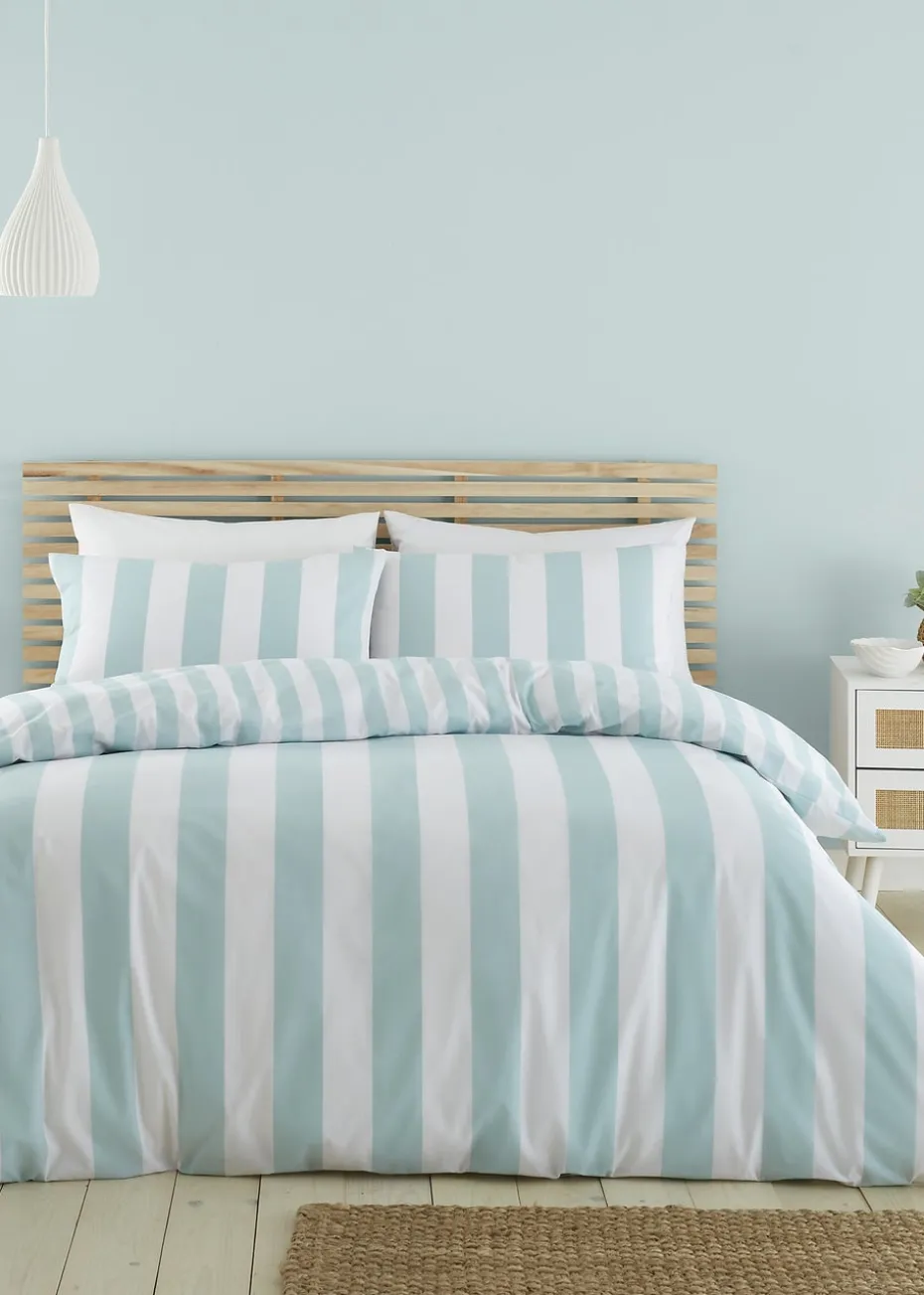 Catherine Lansfield Cove Stripe Reversible Duvet Cover Set