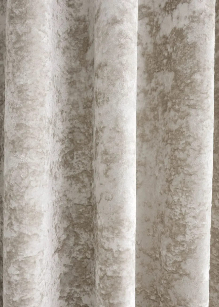 Catherine Lansfield Crushed Velvet Lined Eyelet Curtains
