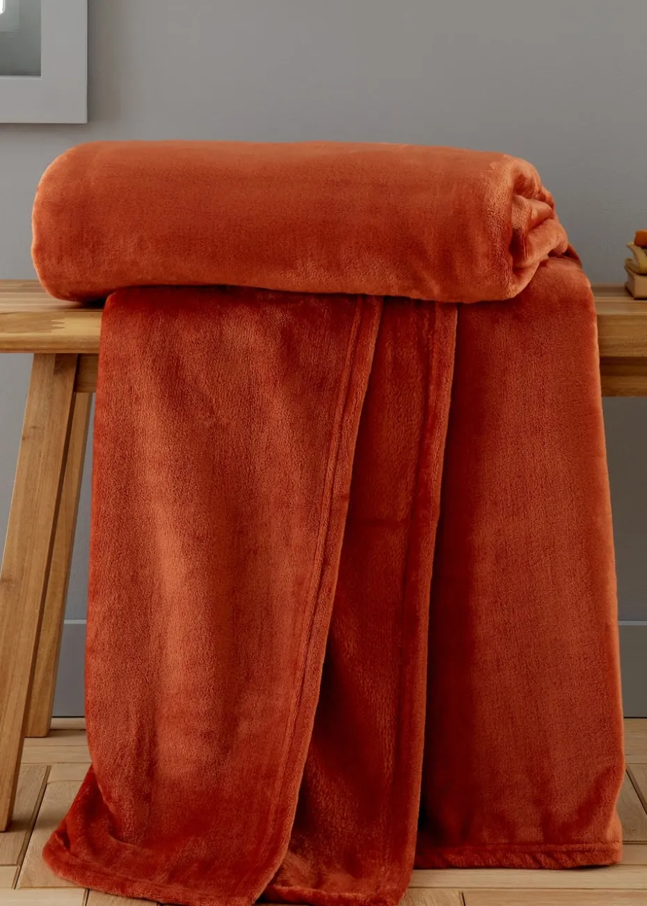 Catherine Lansfield Extra Large Raschel Velvet Touch Blanket Throw (200x240cm)
