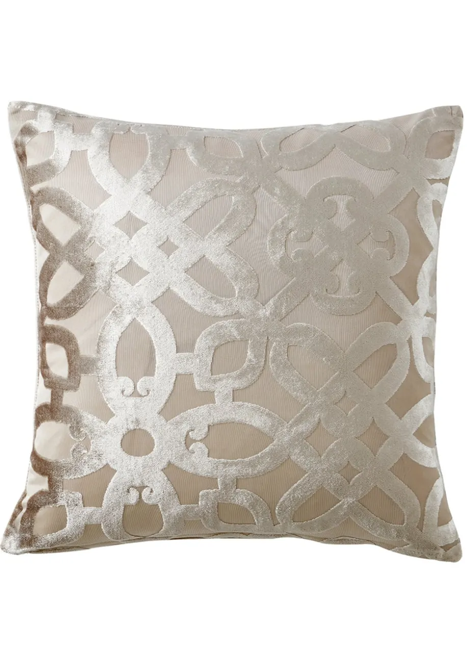 Catherine Lansfield Lattice Cut Velvet Cushion (45x45cm)