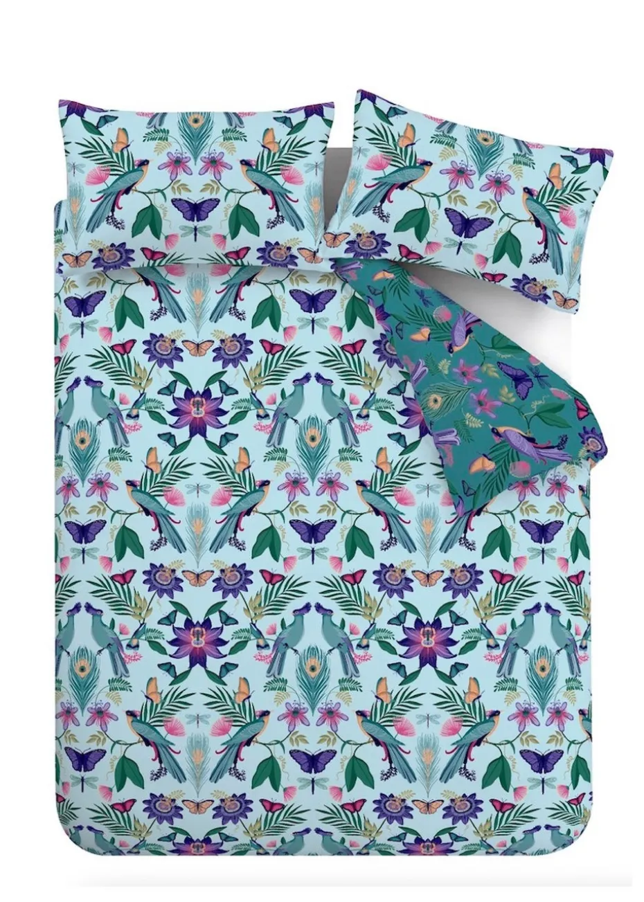 Catherine Lansfield Mya Tropical Floral Reversible Duvet Cover Set