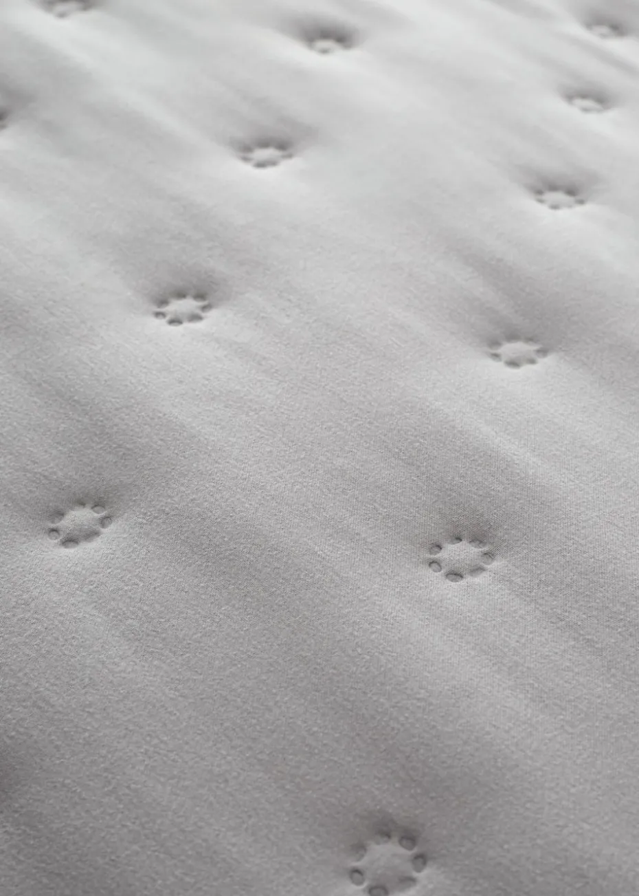 Catherine Lansfield Nori Silver Pinsonic Faux-Shearling Bedspread (220x230cm)