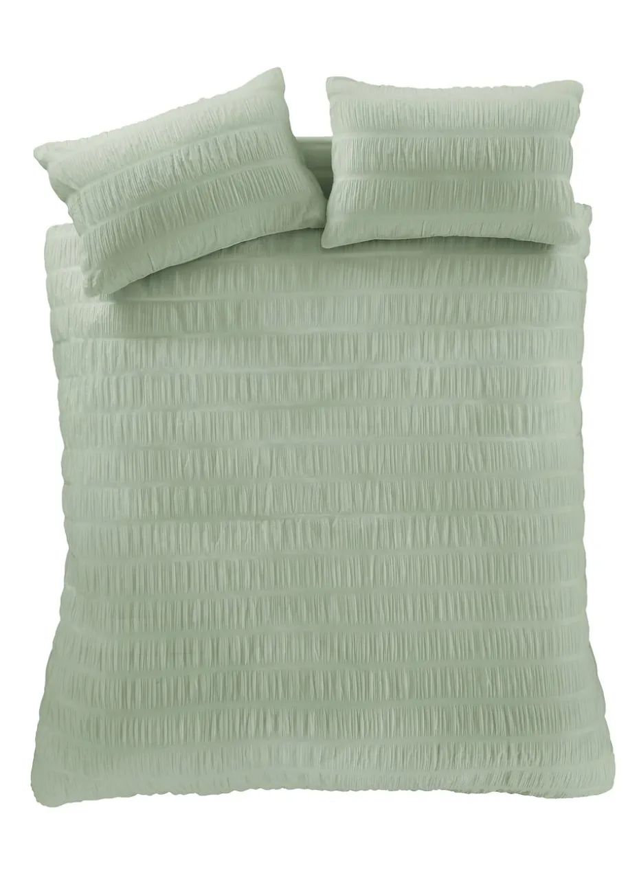 Catherine Lansfield Seersucker Duvet Cover Set