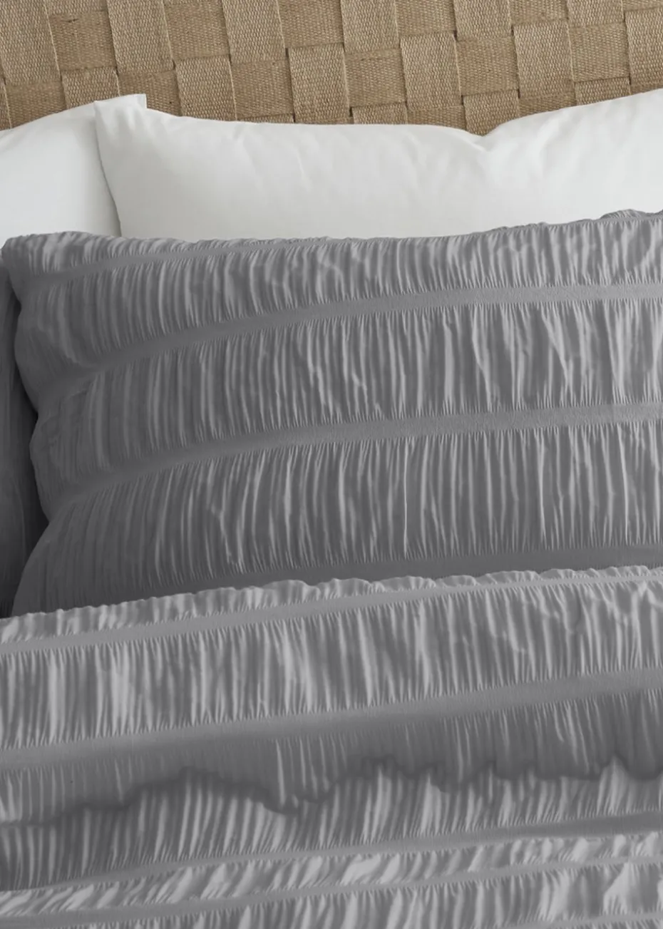 Catherine Lansfield Seersucker Duvet Cover Set