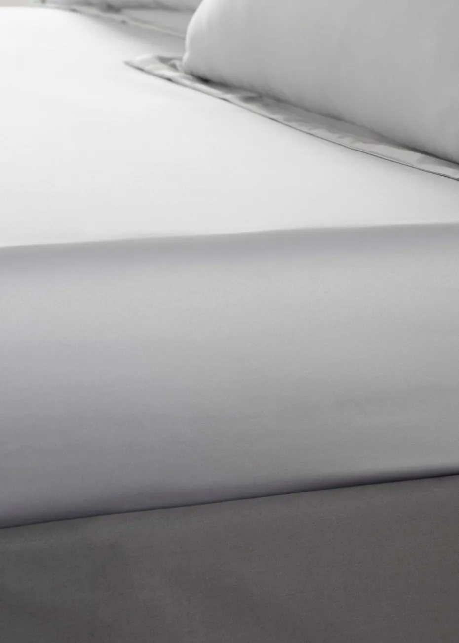 Catherine Lansfield Silky Soft Satin Fitted Sheet Silver