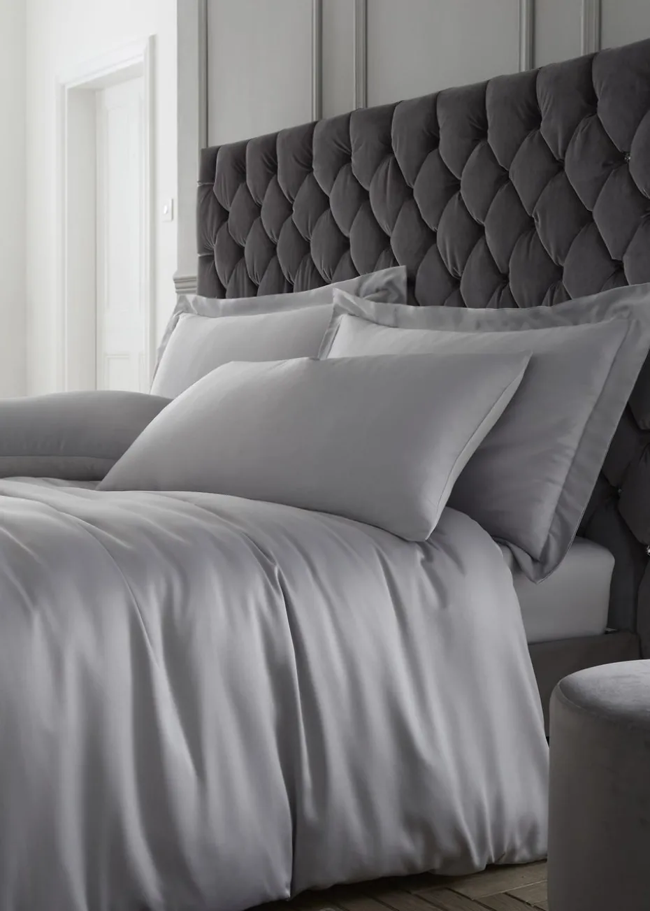 Catherine Lansfield Silky Soft Satin Fitted Sheet Silver