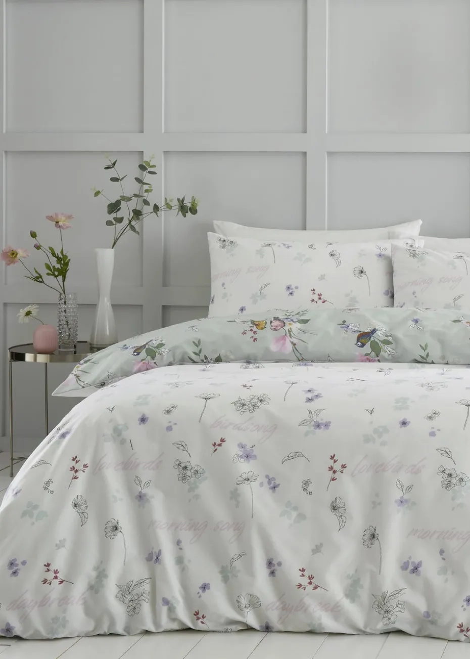 Catherine Lansfield Songbird Reversible Duvet Cover Set