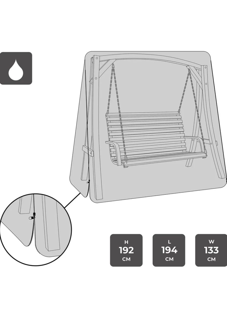 Charles Bentley Black Garden Swing Seat Cover