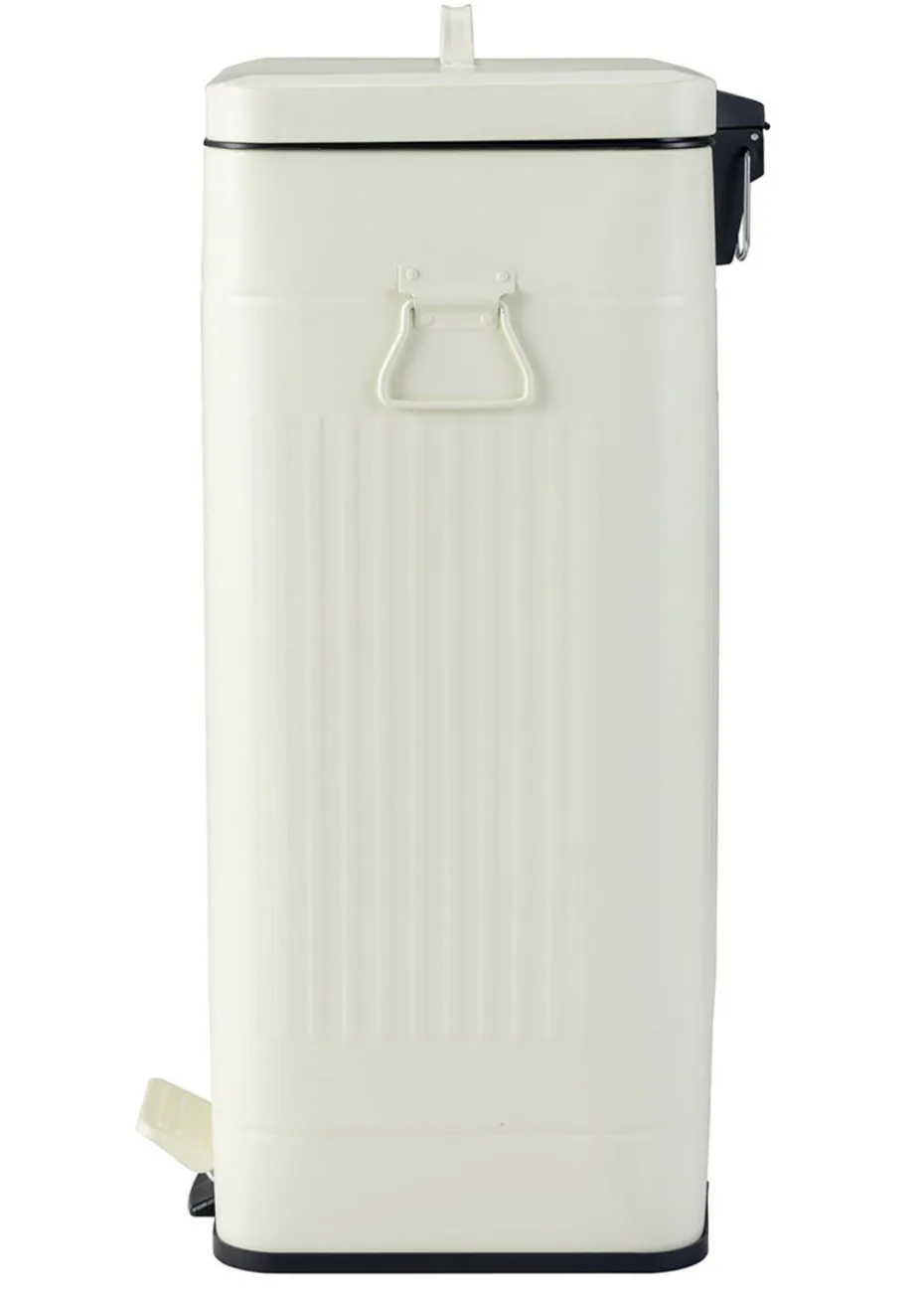 Charles Bentley Cream Square Retro Kitchen Pedal Bin