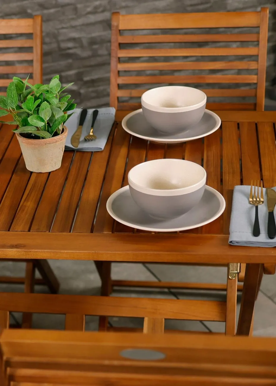 Charles Bentley FSC Acacia Hardwood 5pc Garden Furniture Set (4 Seater)