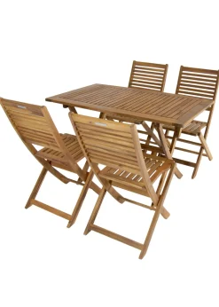 Charles Bentley FSC Acacia Hardwood 5pc Garden Furniture Set (4 Seater)