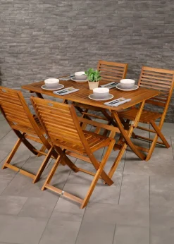 Charles Bentley FSC Acacia Hardwood 5pc Garden Furniture Set (4 Seater)