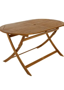 Charles Bentley FSC Acacia Wooden Furniture Patio Oval Table & 6 Chairs (7 Piece)