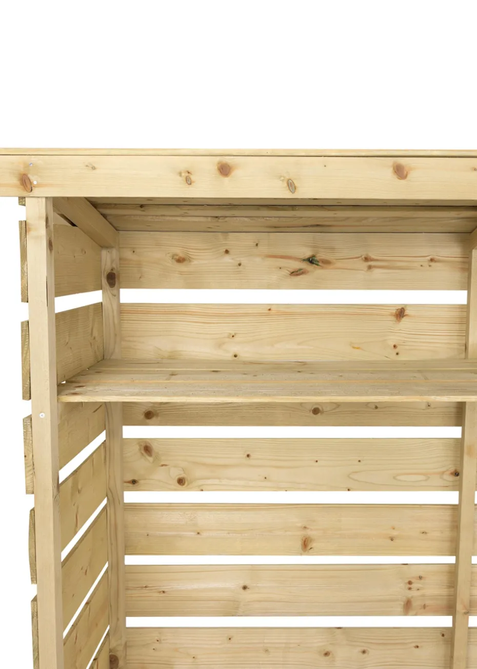 Charles Bentley FSC Nordic Spruce Wood Double Log Store Firewood Storage Heavy