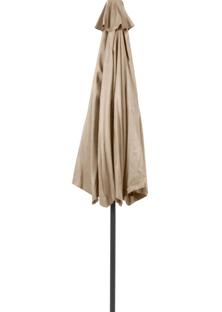 Charles Bentley Garden Metal Beige Patio Umbrella Parasol With Crank & Tilt (235.5cm, 38mm Pole)
