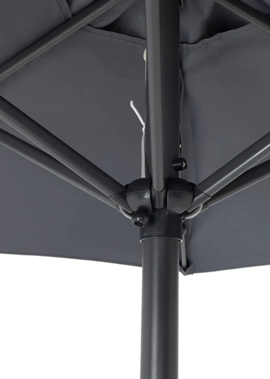 Charles Bentley Garden Patio Market Umbrella Parasol Crank Function Grey