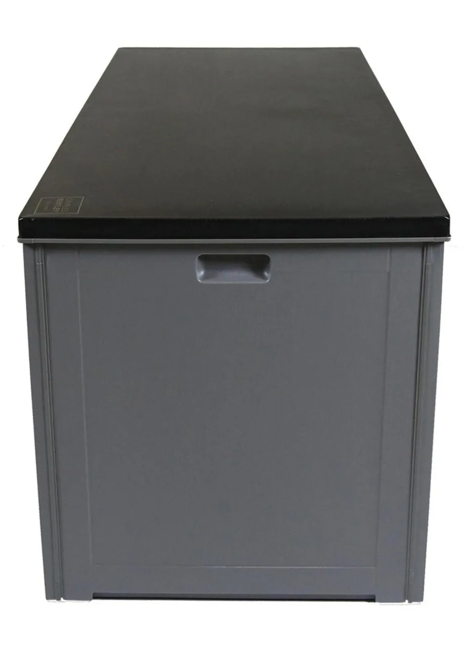 Charles Bentley Grey and Black Large Outdoor Plastic Storage Box