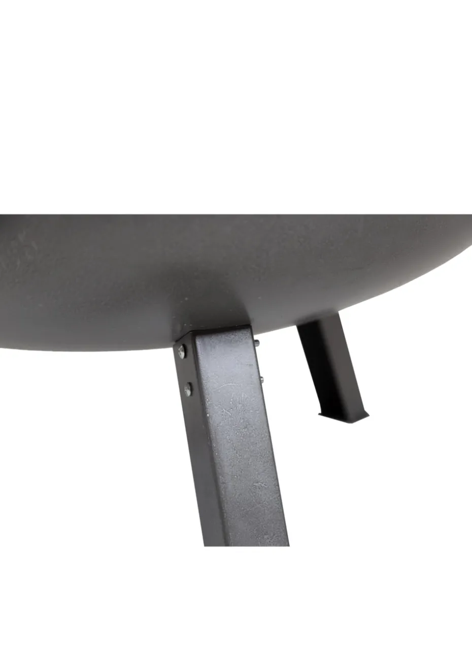 Charles Bentley Large Round Oil Finished Fire Pit Steel Outdoor Heating