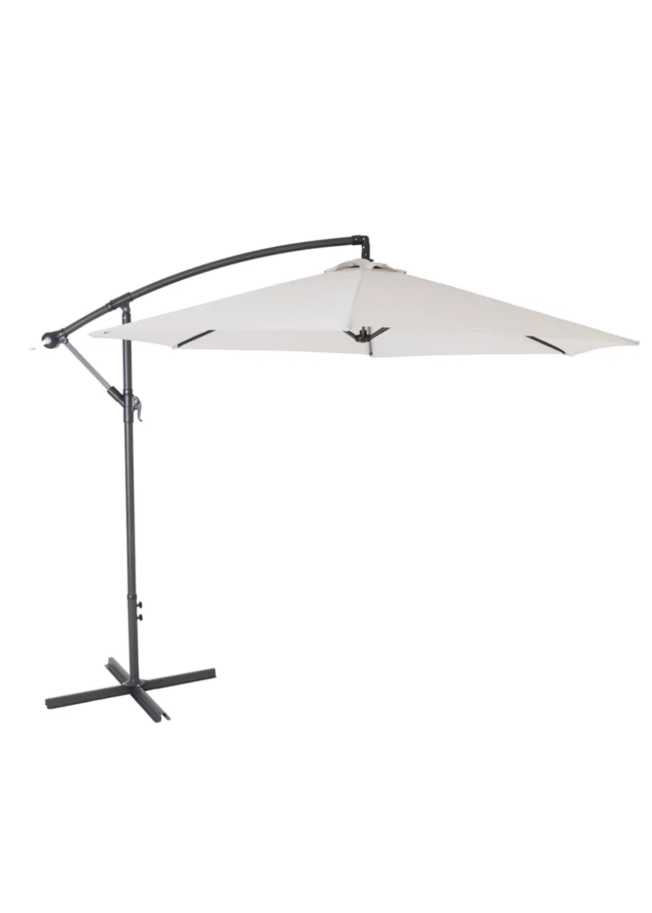 Charles Bentley 3m Hanging Banana Cantilever Garden Umbrella Light Grey