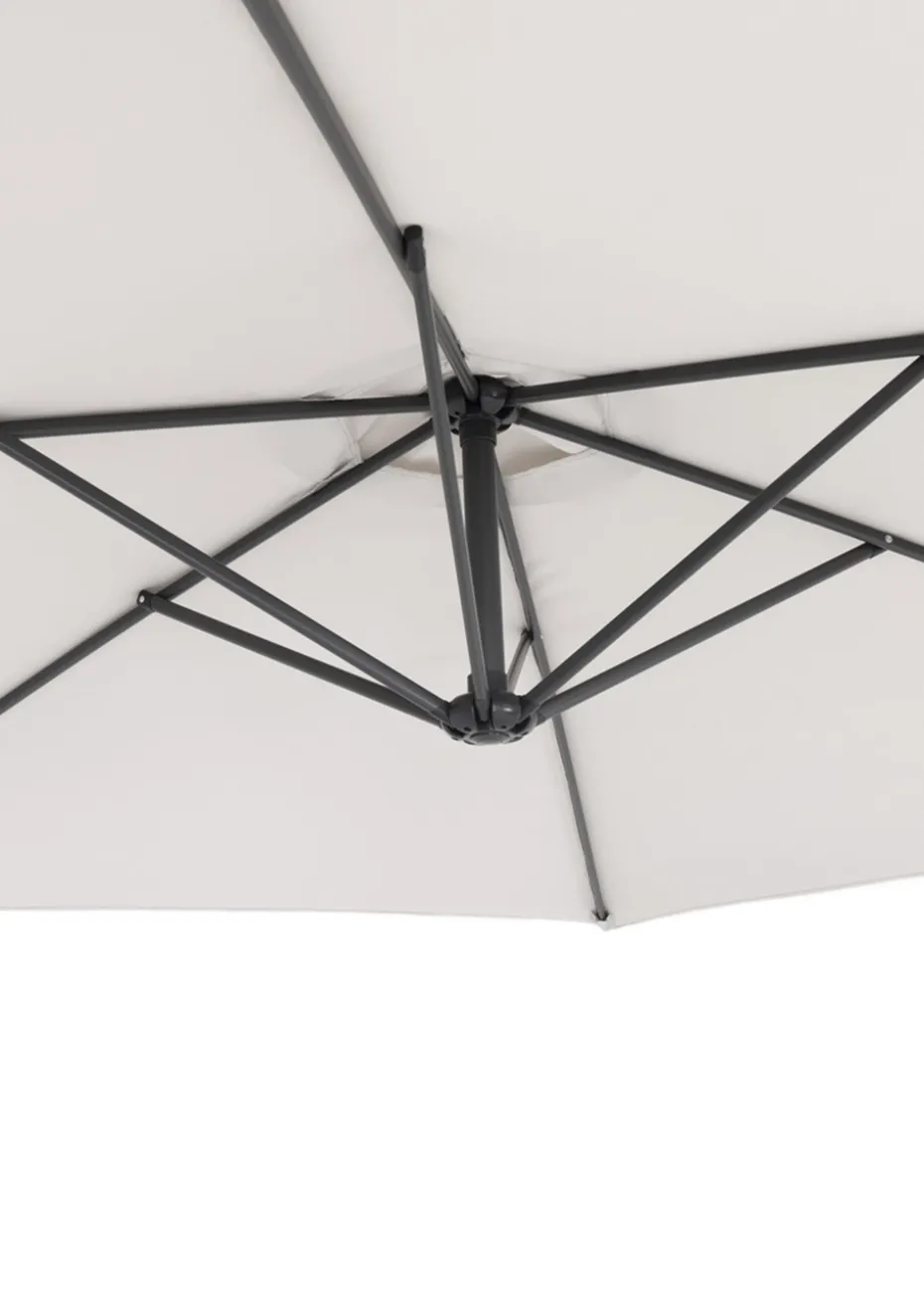 Charles Bentley 3m Hanging Banana Cantilever Garden Umbrella Light Grey