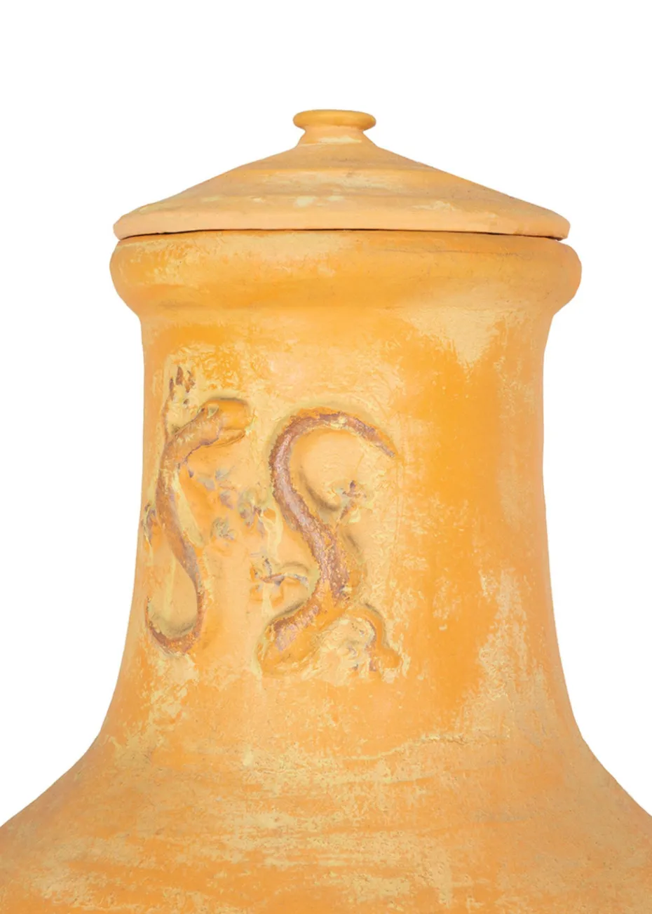 Charles Bentley Outdoor Large Terracotta Clay Chiminea Patio Heater (80cm x 40cm)