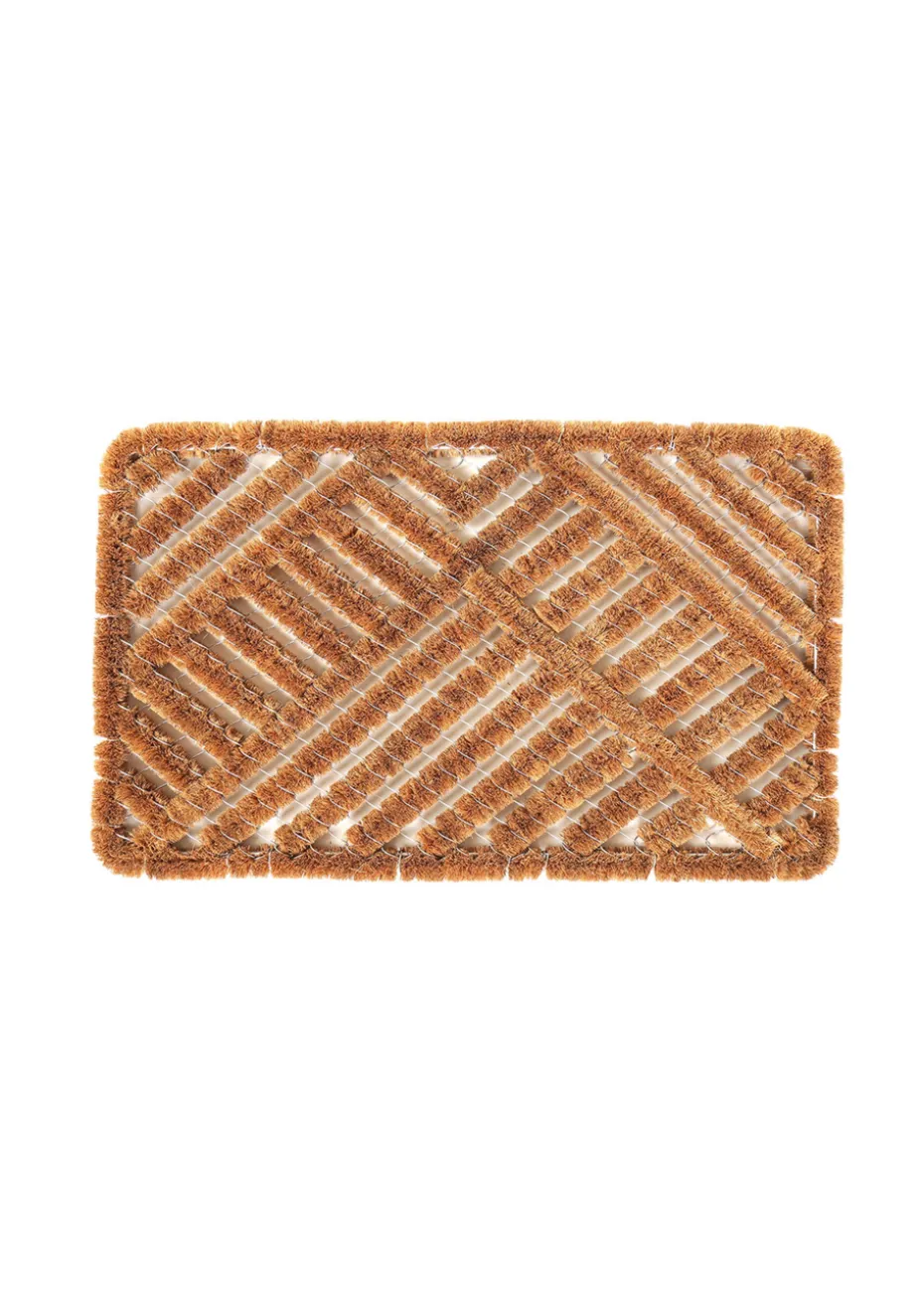 Charles Bentley 29.5" Natural & Wire Boot Scraper Twist Door Mat