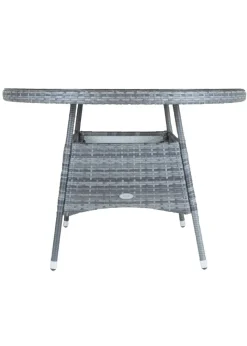 Charles Bentley Rattan Dining Table Grey (H74cm x W130cm)