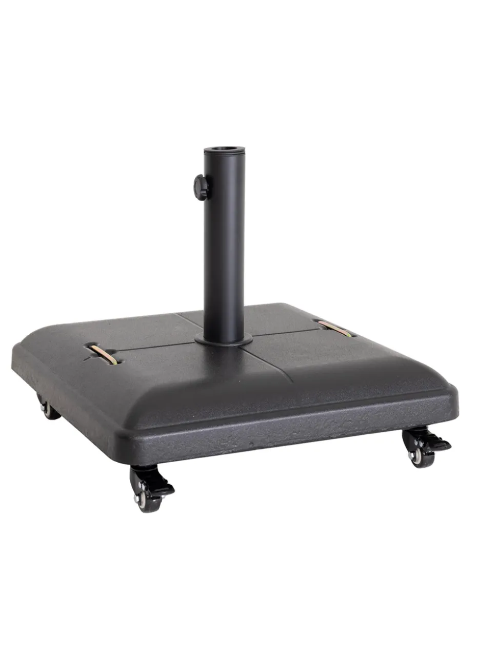 Charles Bentley Square Concrete Parasol Base Umbrella Stand With Wheels