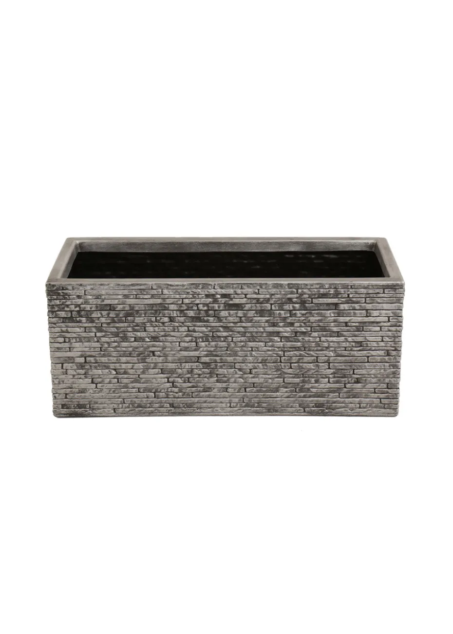 Charles Bentley Trough Slate Planter Plastic Plant Pot (H25cm x L60cm x W25.5cm)