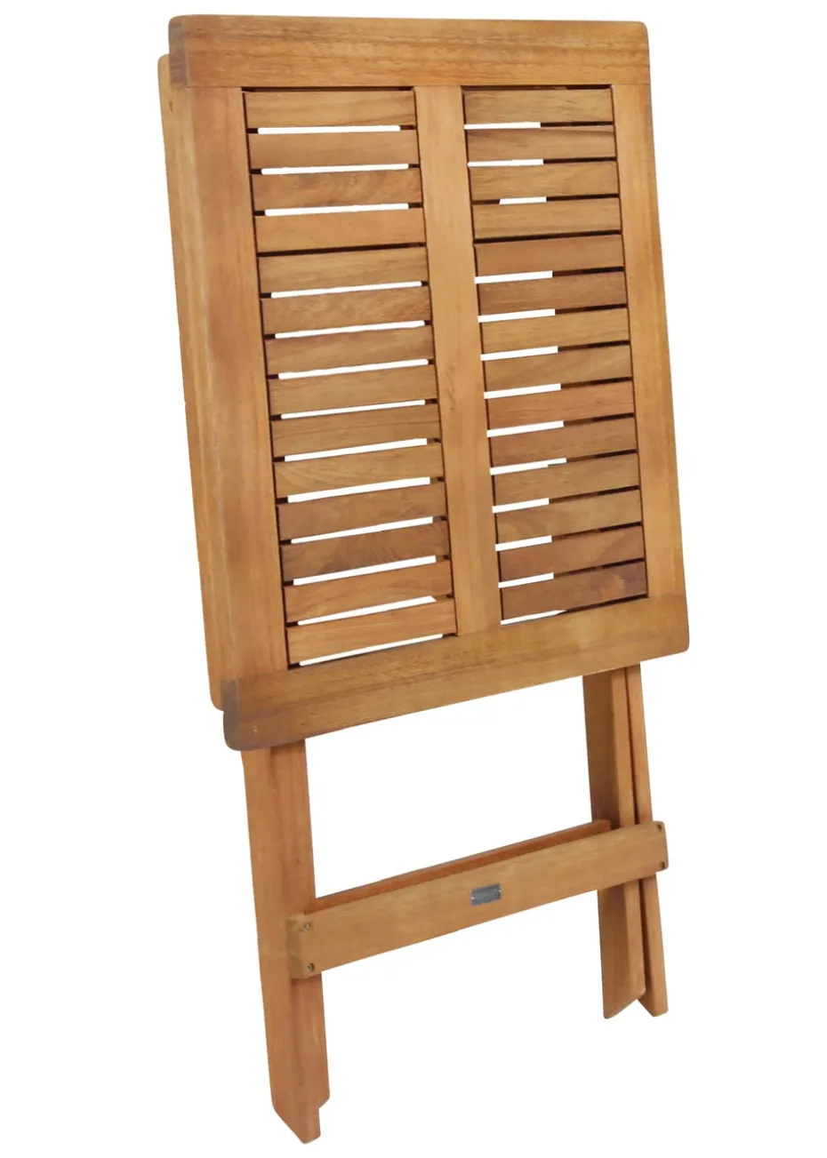 Charles Bentley Wooden Square Foldable Table FSC Certified (H74cm x W60cm x D60cm)