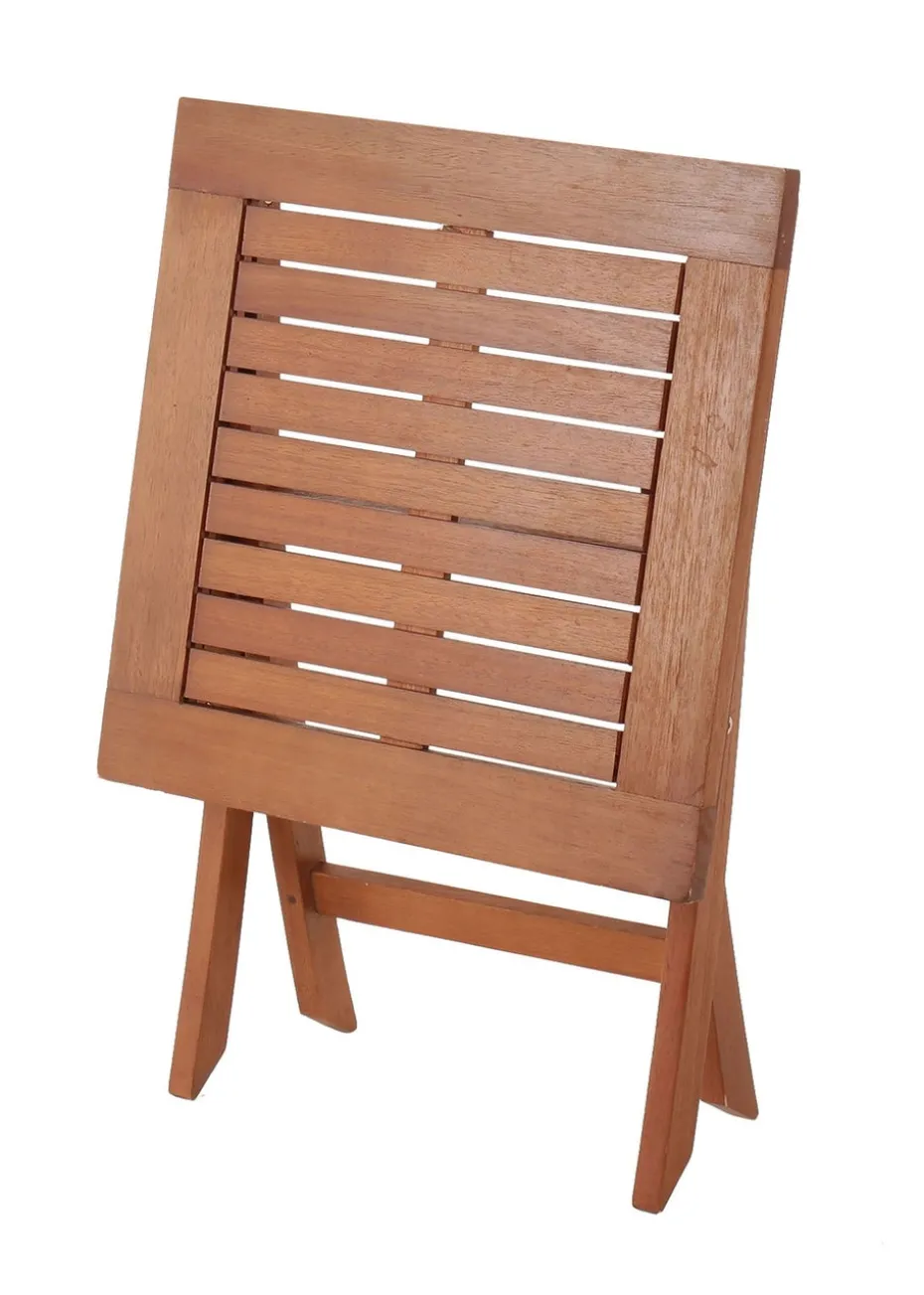 Charles Bentley Wooden Square Foldable Table FSC Certified (H50cm x W45cm x D45cm)