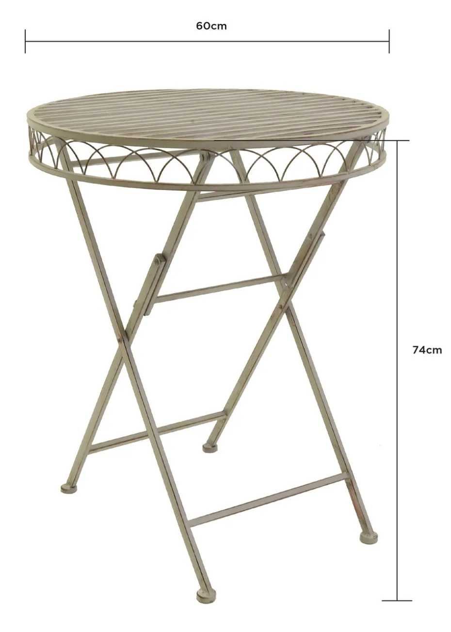 Charles Bentley Wrought Iron Feminine Bistro Set Grey (2 Seater)