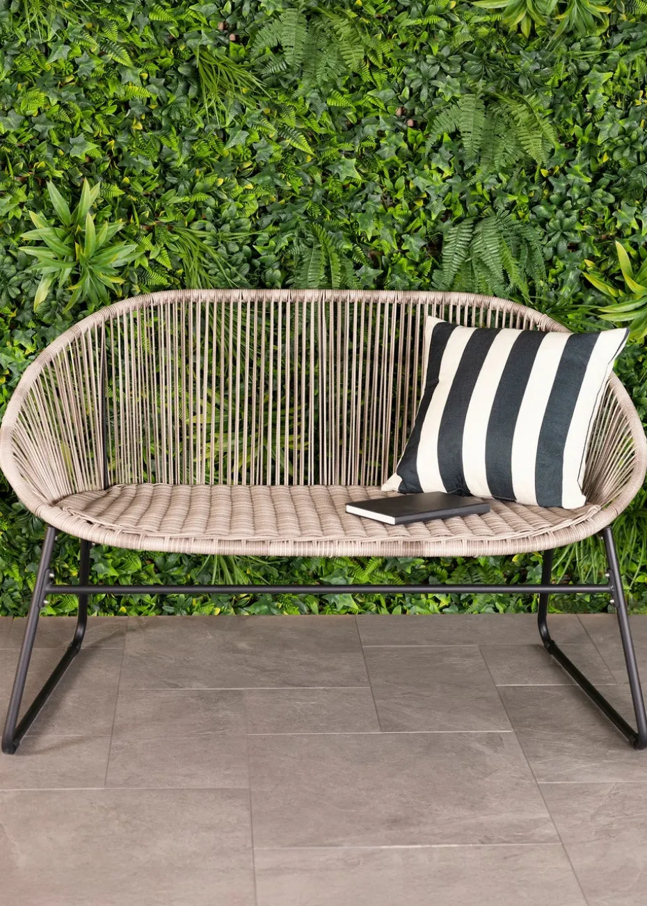 Charles Bentley Zanzibar 2 Seater Grey Garden Bench (H77 x D67cm x W118cm)