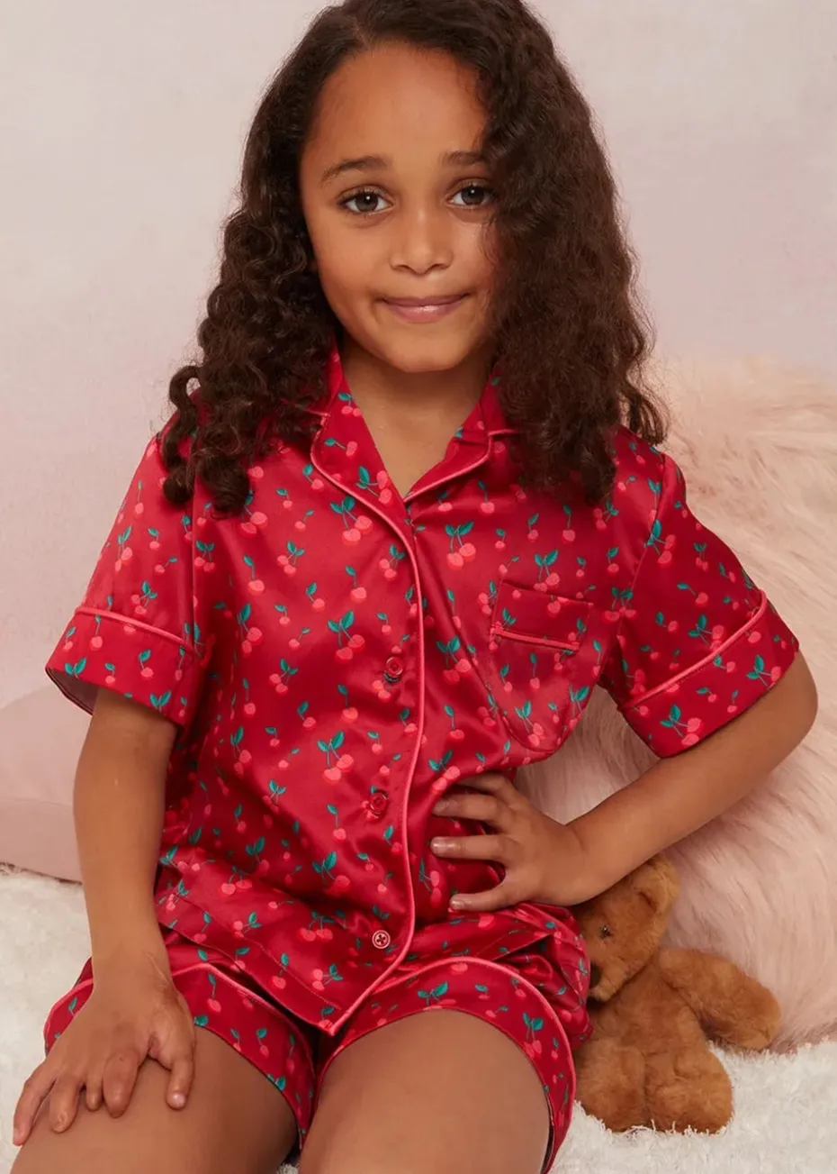 Chi Chi London Red Girls Cherry Pyjama Short Set (3-8 Years)