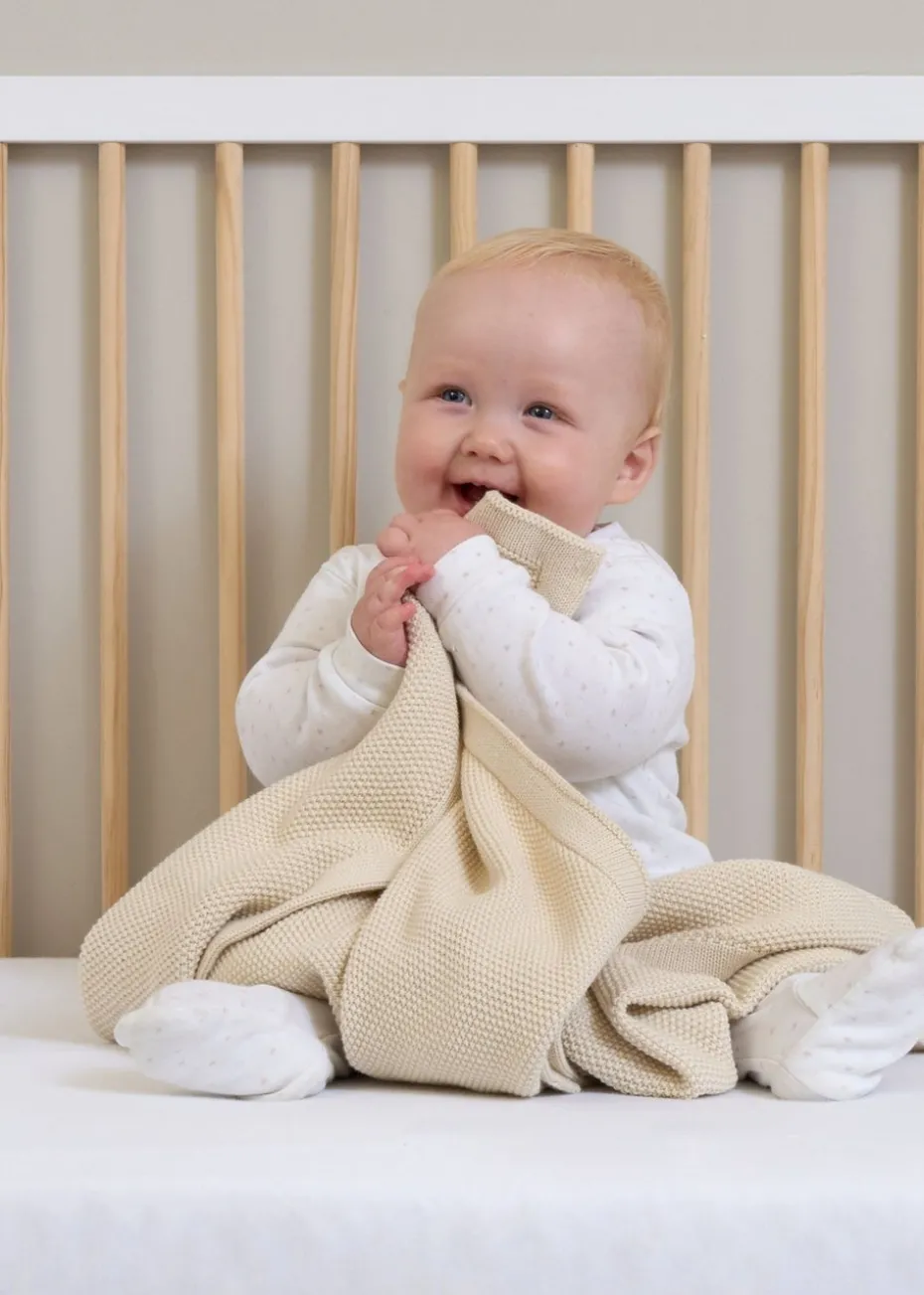 Clair de Lune Organic Cream Knitted Blanket