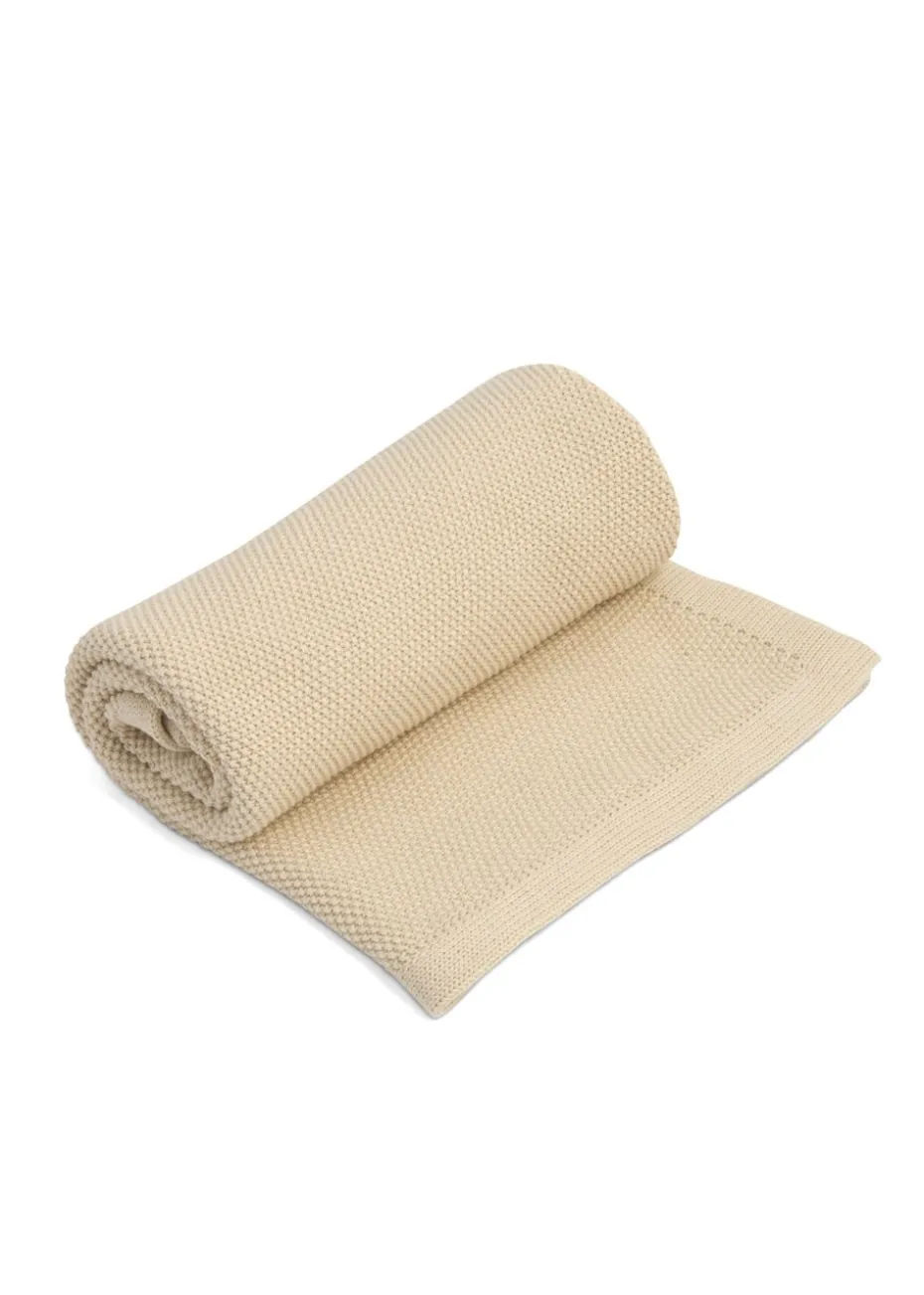 Clair de Lune Organic Cream Knitted Blanket