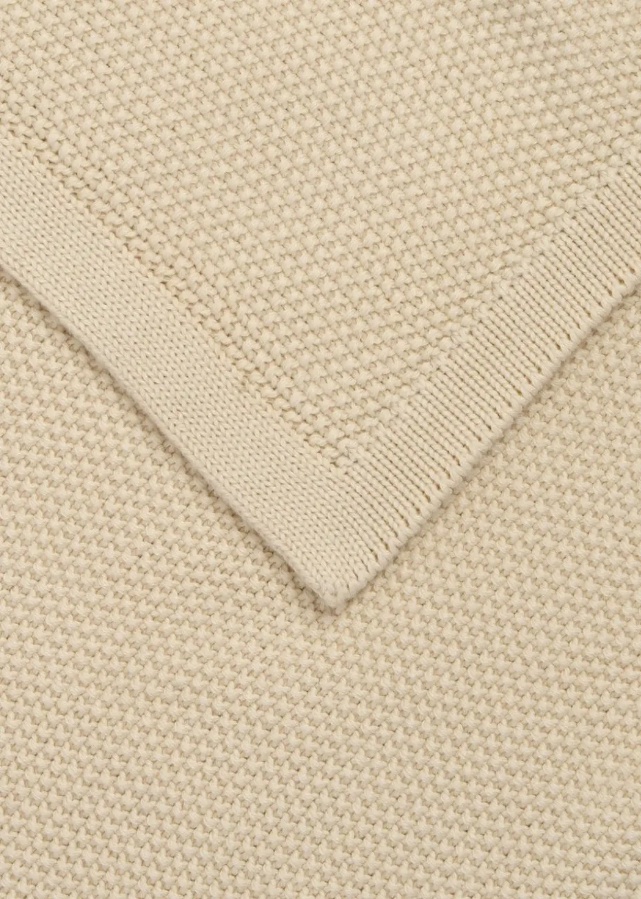 Clair de Lune Organic Cream Knitted Blanket