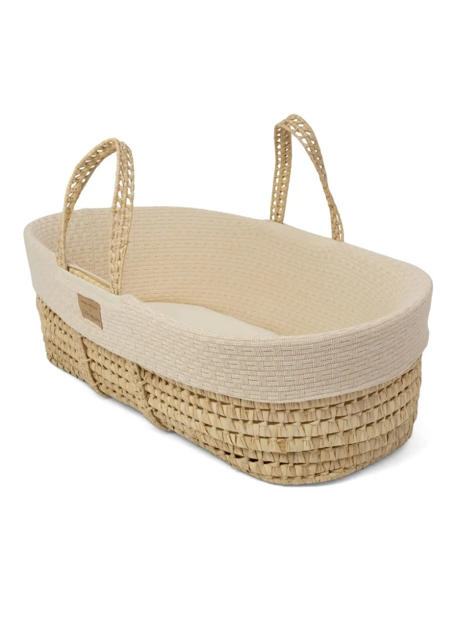 Clair de Lune Organic Cream Knitted Moses Basket