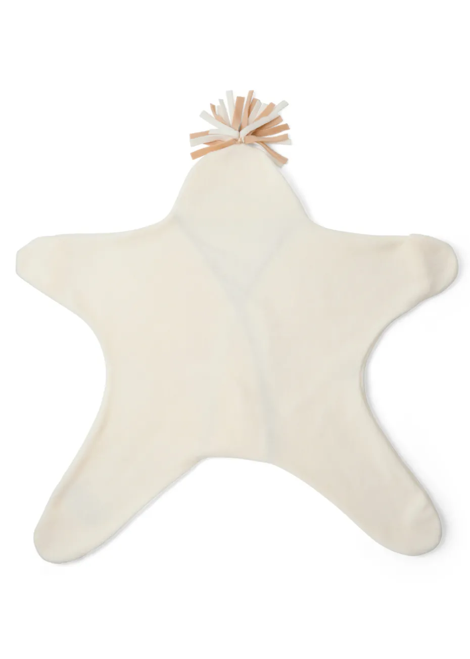 Clair de Lune Star Fleece Cream Wrap Blanket